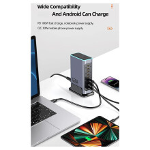 660W GaN Charger USB C Fast Desktop 8-Port USB Type C PD Charger 3.0 Fast Charger for IPhone16/15 for US-PLUG