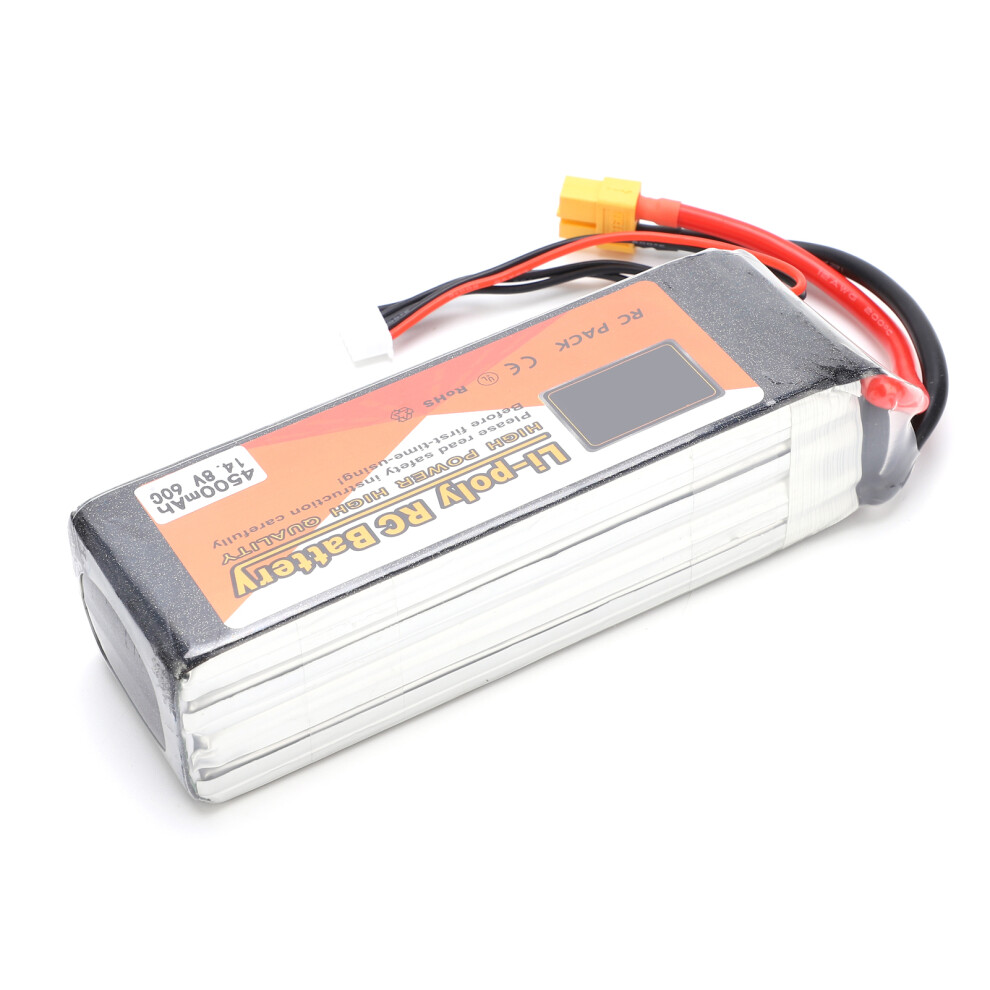 14.8V 4500Mah 4S 60C Lipo Rc Battery Pack With Xt60 Plug, 135X42x35mm 6901388962192