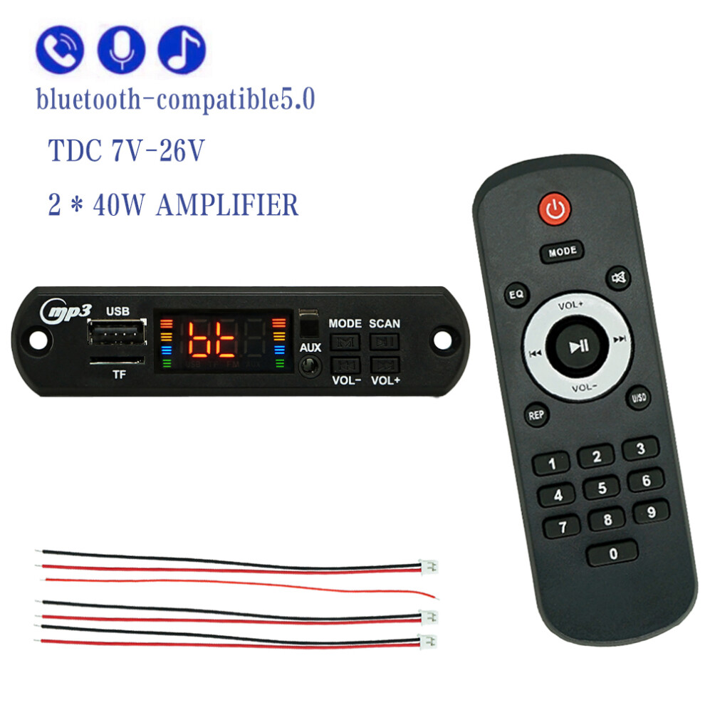 (Big Remote) 2X40w Mp3 Decoder Board W/ Remote For Mp3 Wav Flac Ape 6434023512747