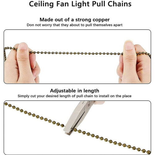20Pc Ceiling Fan Pull Chain Set,Bulb and Fan Pattern Pull Chain Extension Fan Pull Chain Pendant 12 Inch(Antique Bronze) 1