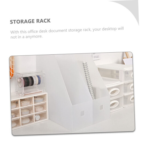 3Pcs Clear File Organizer with Writable Label Area for Office and School Desktop Storage 1