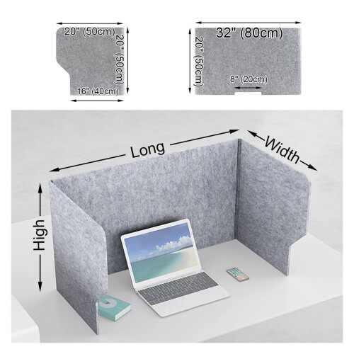 Desk Privacy Panel with Noise Reduction, Foldable 3 Sided Desk Divider 32 Inch for Office 1
