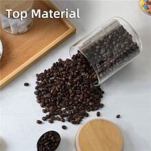 2X Glass Food Storage Containers with Lids Large Glass Food Storage Jars for Coffee Bar Tea Sugar (27 FL OZ)