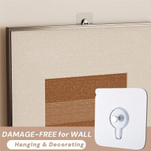 24 Pack-Adhesive Hooks, Waterproof Removable,Hooks for Walls No Damage,No Drill Picture Hangers
