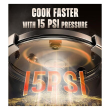 Pressure Cooker 5 L,Stainless Steel Pressure Canner with Triple-Layer Steel Body Rotating Lock/Unlocking Lid System