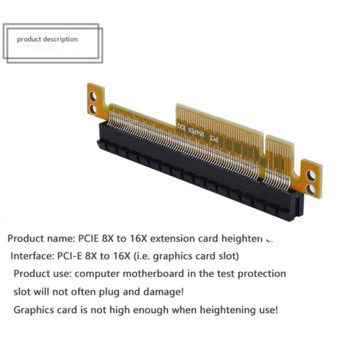 3X PCI-E Express 8X Bis 16X Extender Converter Riser-Kartenadapter Stecker Auf Buchse 2