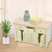 Miniaturbild Birken Puppenhaus-Schrank 1:12 Wohnzimmer-Aufbewahrung Cremetönung