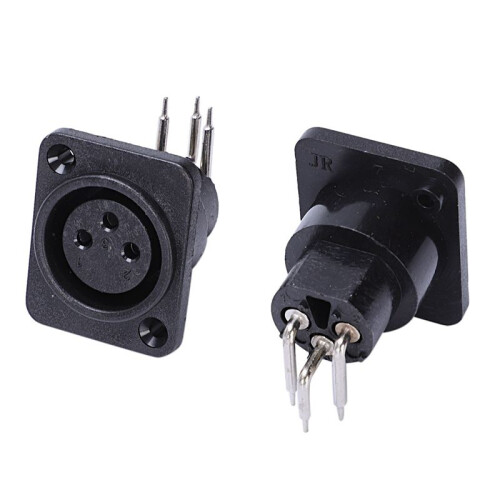80pcs Black XLR 3pin Female Jack Panel Mount Chassis PCB Socket Connector 1