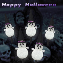 1 sur 4Lampes de Jardin Fantômes, Éclairage LED Étanche pour Allée, Patio Extérieur, Cour, Décoration D'Halloween (Fantôme Blanc Froid)