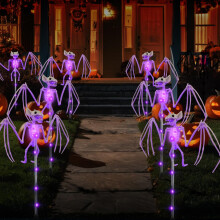 Lot de 2 Décorations D'Halloween, Lampes Solaires D'Extérieur pour Jardin, pour Tombe, Cour, Maison, Cadeaux de Fête D'Halloween