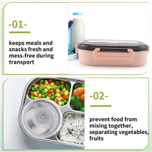 1.5L Bento Boxen für Studenten, WäRmedäMm Bento Mittagessen Kasten Geschirr Satz, Mittagessen BehäLter für Kinder Mittagessen Kasten, 2