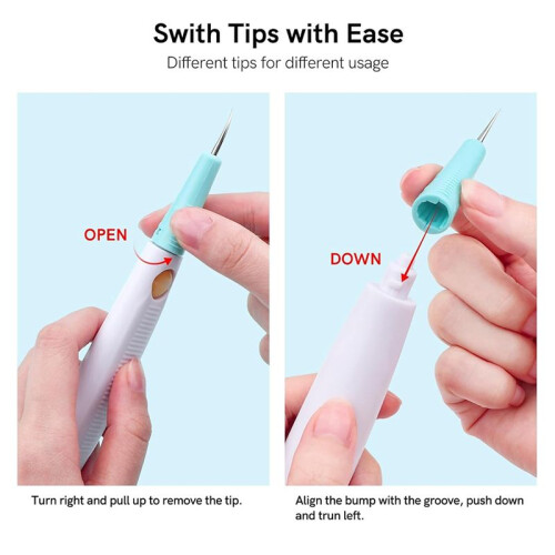 2pcs  Replacement Brush Tips for Die Cleaning Tool - Easily Clean Tiny Paper Bits From Etched Dies 2