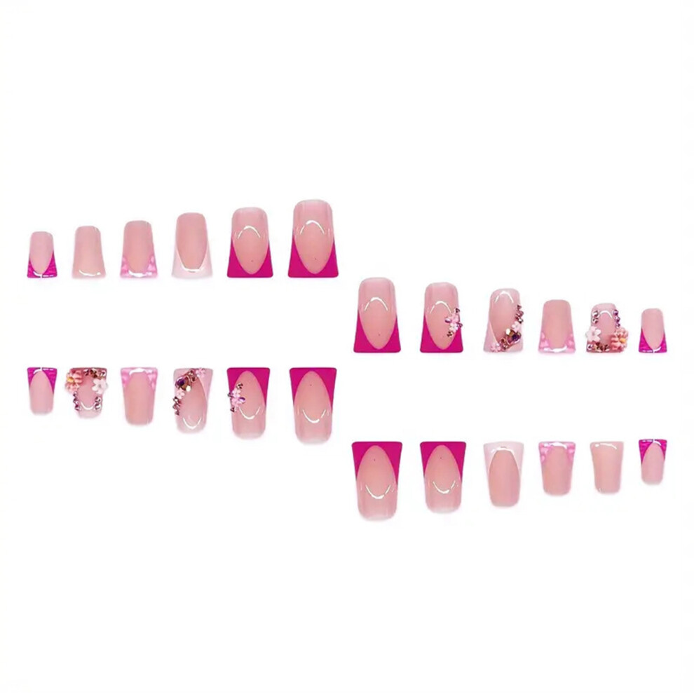 Phui-Pet-Supplies French Tip Fake Nails - Long Lasting & Flexible