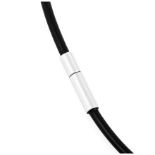 3Stück 2mm Breite Haut Seil Halskette Legierung Kette Halskette Schwarz Silber Mann Länge 51cm