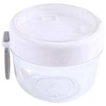 Overnight Oat Containers met Deksel en Lepels 4 STUKS, 20Oz Draagbare Plastic Yoghurt Potten, Lekvrije Dessertbekers Wit