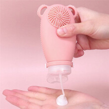 Silicone Travel Refillable Bottle Facial Cleansing Brush Portable Shampoo Bottles Lotion Cosmetics Container F