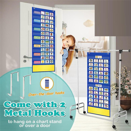 Routine Pocket Chart Educate Game Removable Feeling Chart Kids Visual Schedule Desktop Tabletop Preschool Kindergarten 2