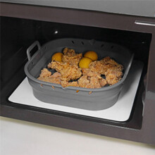 Air Fryer Silicone Plate Square Reusable Air Fryer Cooking Accessories Foldable 8.5in Airfryer Tool Baking Mold