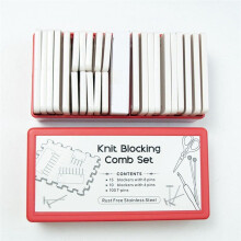 25Pcs Stainless Steel Knitting Blocking Combs & 100Pcs Pins Blocking Knitting Crochet Lace Needlework Knit Set