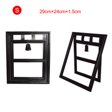 (White) Pet Door Plastic Flap Cat Dog Window Gate