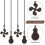 16Pcs Ceiling Fan Pull Chain Set,Bulb and Fan Pattern Pull Chain Extension Fan Pull Chain Pendant 12 Inch (Red Bronze) 8