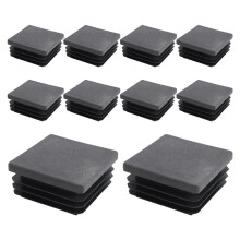 100Pzs Tapa del Extremo Cerrado Cuadrado de Plastico Insertos de Tubo Tuberia 38mm x 38mm
