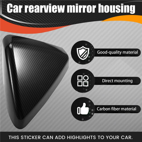 Rearview Mirror Shell Rearview Mirror Cover Reflector Shell Carbon Fiber Pattern Rearview Mirror for 2