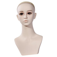 Female Mannequin Head Bust with Shoulders and Ear Hole for Necklace and Earring Jewelry Display