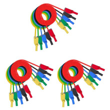 15PCS Banana Plug Silicone Test Leads 4mm Fully Insulated Safety Shrouded Stackable Banana Plug Wire Extension Cable