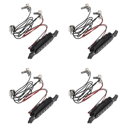 4X Chitarra per Assente Acustica Magnetica Nero.
