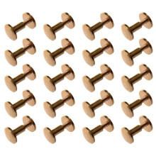 20X Arc Massief Messing Knop Stud Schroef Nagel Schroef Terug Lederen Klinknagel Riem 8 mm
