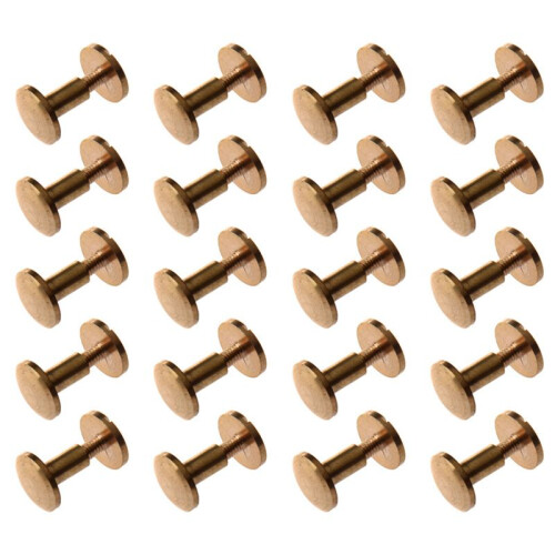 20x Arc Solid Brass Button Stud Screw Nail Screw Back Leather Rivet Belt 8mm