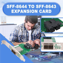 2-Port SFF-8644 to SFF-8643 Expansion Card 8 SAS//SSD 6Gbps SAS HD Riser Card