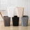 Plain Uncovered Trash Can Household Large Trash Can Paper Basket Black 4