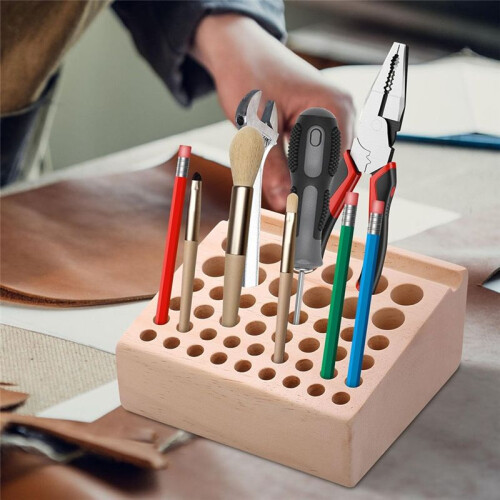 46 Holes Leather  Tool Holder, Leather Working Tool Holder,for Leather Working and Punch Tools Organizer Storage 2