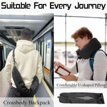 Almohada para el Cuello Rellenable para Viajar con Capucha Almohada de Viaje Ajustable, la Mejor Almohada para el Cuello de Viaje para Avión