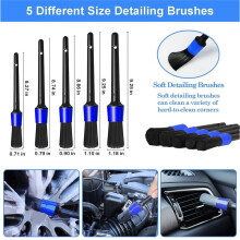 Juego de 24 Cepillos para Detalles de Coche, Herramienta para Limpiar Parabrisas, Kit Profesional para el Cuidado del Coche.