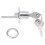 3X 19mm Cylinder  Diameter Silver Tone Metal Drawer Plunger Lock with 2 Keys 2
