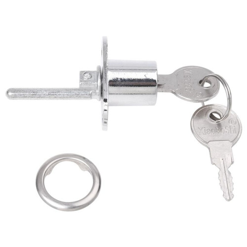 3X 19mm Cylinder  Diameter Silver Tone Metal Drawer Plunger Lock with 2 Keys 1