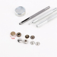 50Pcs Silver + 50 Pcs Bronze 10mm Snap Button Metal + Tool Set for Leather Handbags