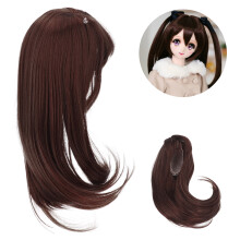 8-9in High Temp Fiber Doll Wig for 1/3 Dolls, Curly Brown