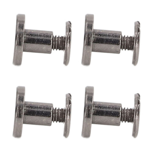 100 Sets Brass Chicago Binding Screws 9x6.5mm Silver Grey