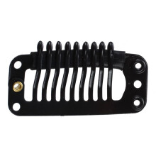 100Pcs Black Nine-Tooth Clip for Hair Extension Snap Clip for DIY Use(Black)32MM L