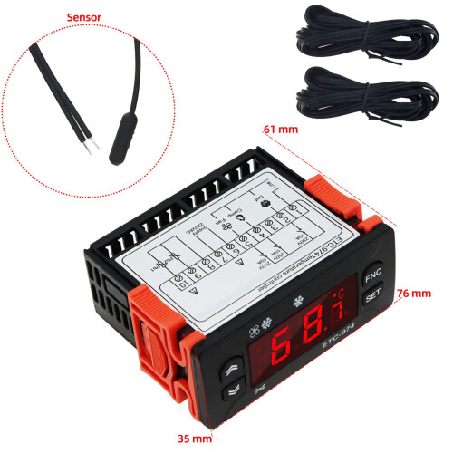 ETC-974 Digital Temperature Controller Microcomputer Thermostats Thermostat Refrigeration Alarm 220V NTC Sensor 2