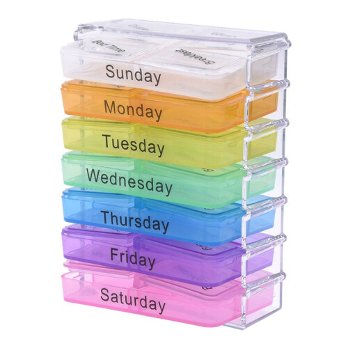 3X Medicine Weekly Storage Pill 7 Day Tablet Sorter Box Container Case Organizer 1