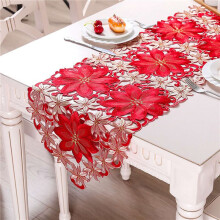 3X Camino de Mesa Bordado de Navidad, Mantel de Té Ahuecado, para Restaurante, Comedor, Fiesta, Banquete, Eventos, 15 x 70 Pulgadas