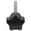 60 Pcs M6 x 50 mm Locking Star-Shaped Plastic  Male Thread Knob Grip 3