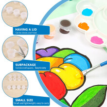 8 Strips/48 Pots 3Ml Empty Paint Strips Paint Cup Pots Plastic for Classrooms Schools Painting Arts Crafts Supplies