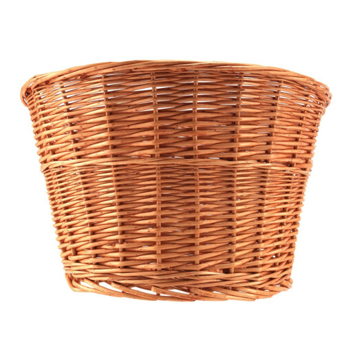 2X Retro, Handmade, Wicker Bicycle Front Basket with Leather Straps