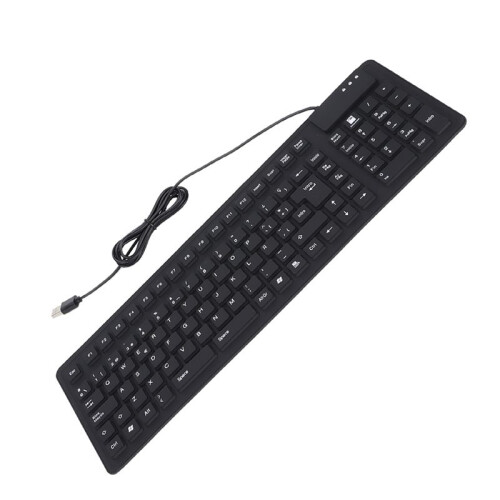 108 Keys Spanish Keyboard Portable Silicone Foldable Quiet Waterproof Dustproof Keyboard for Office Laptops Computers 2